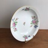 Plat Creu Rond En Porcelaine De Limoges Signé PCL Fleur