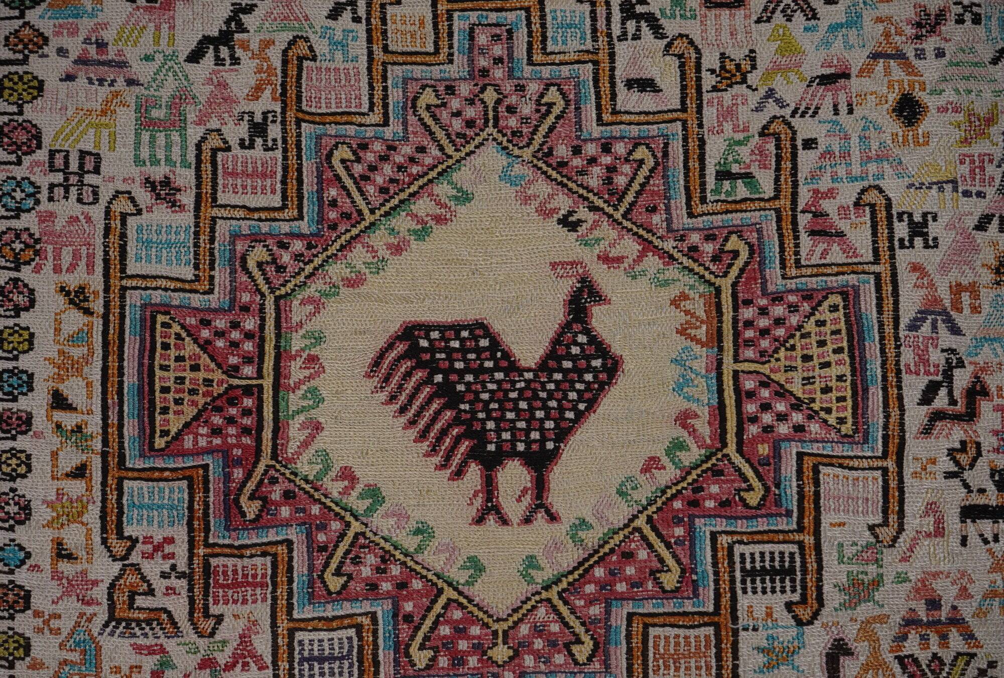 Kilim turc vintage tissé main 123x195 cm
