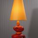 Louis Drimmer large ceramic pebble lamp orange 1980s