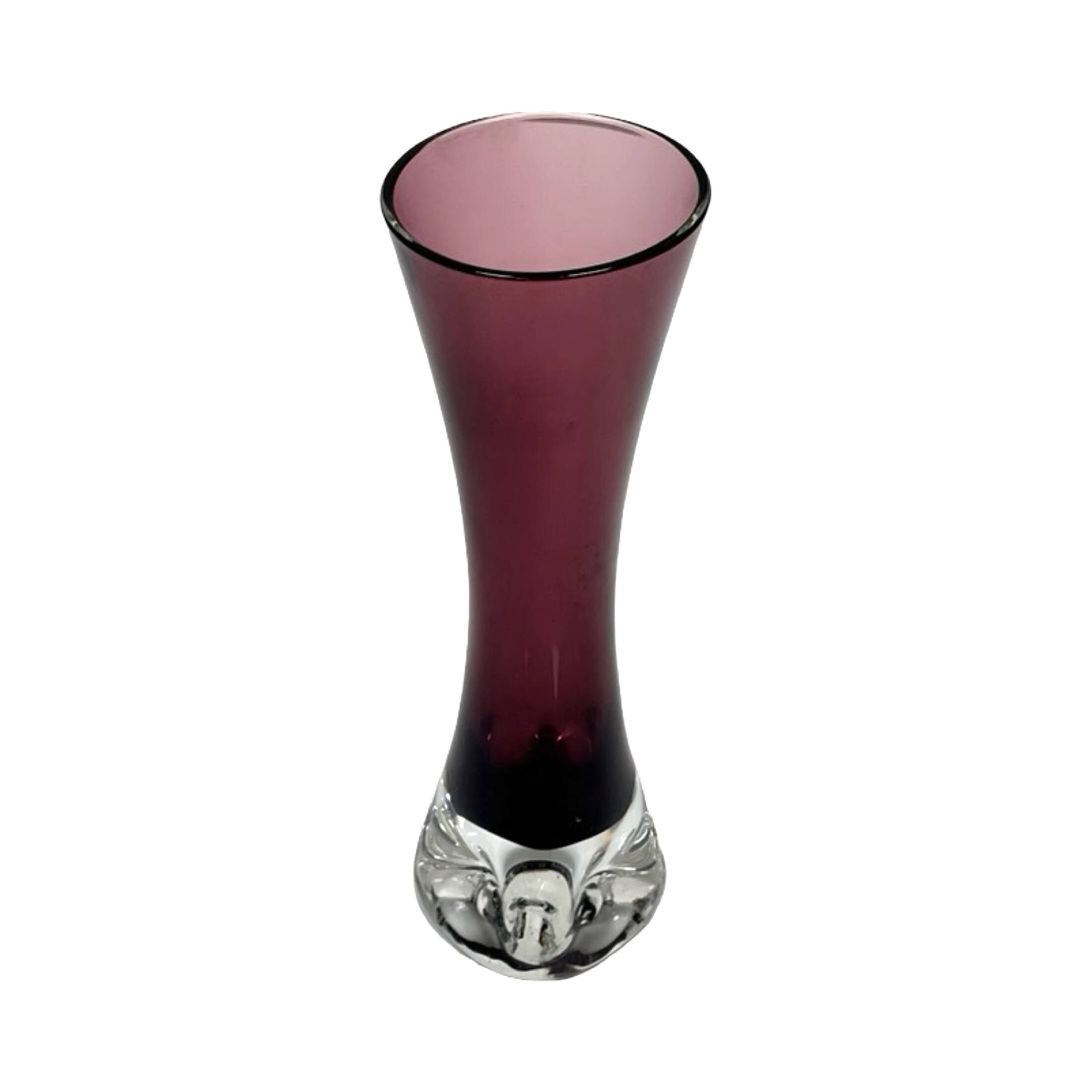 Ingrid Glashütte "Lord Nelson" burgundy vase, Germany 1960s