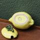 Slush mustard pot, lemon shape