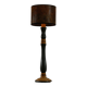 Turned wooden lamp, green and gold