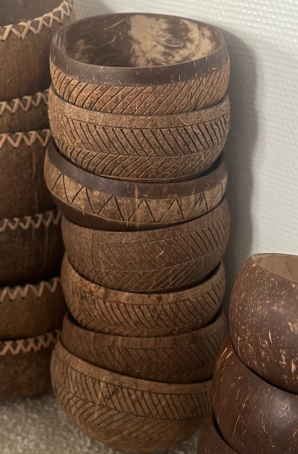 Set of 13 coconut bowls