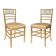Pair of golden wood chairs in a bamboo style.