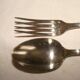 silver-plated children's cutlery set weighing 60 grams with case