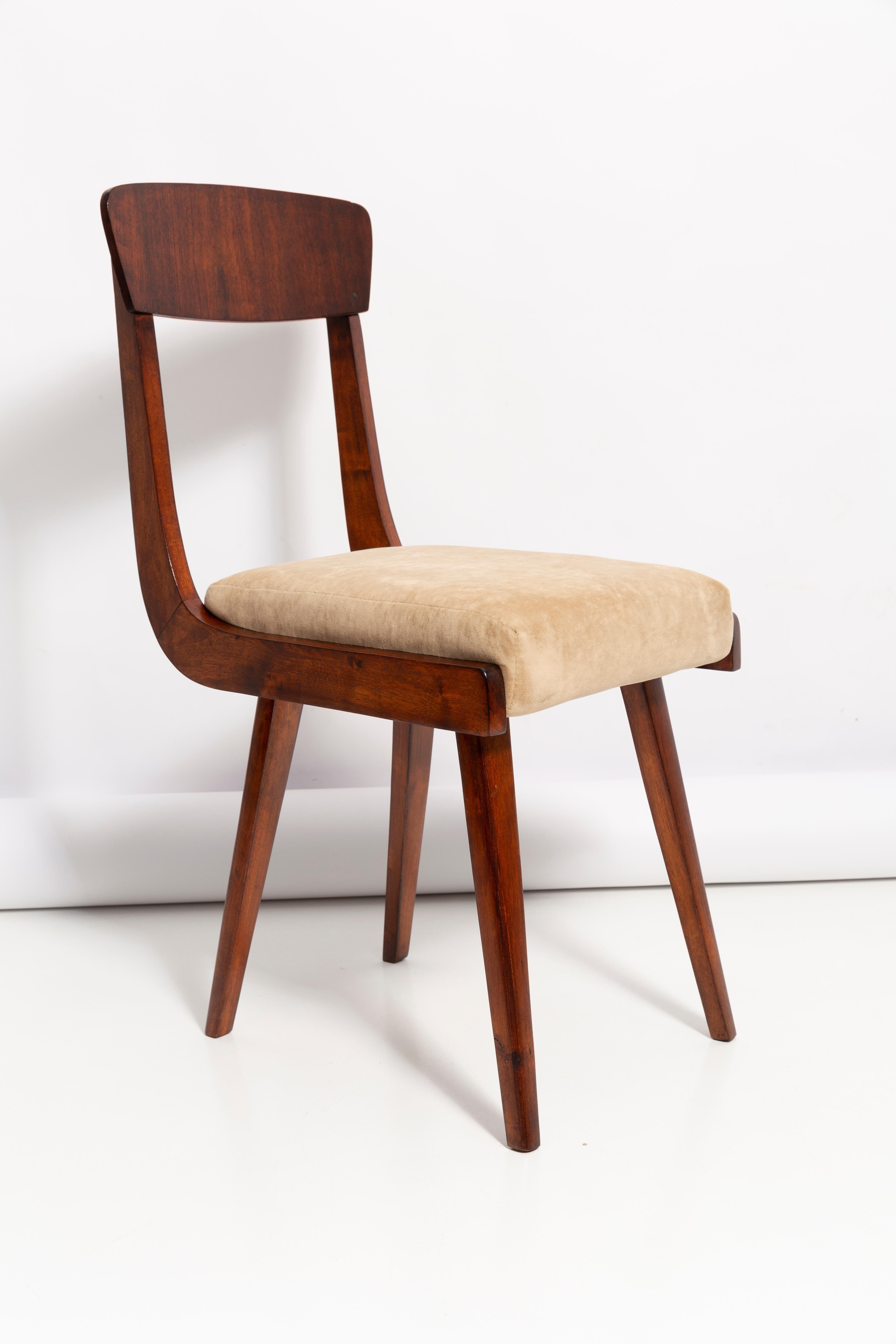 Mid-Century Gazelle beige chair in wood, Europe, 1960s