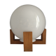 Table lamp in opaline and vintage wood
