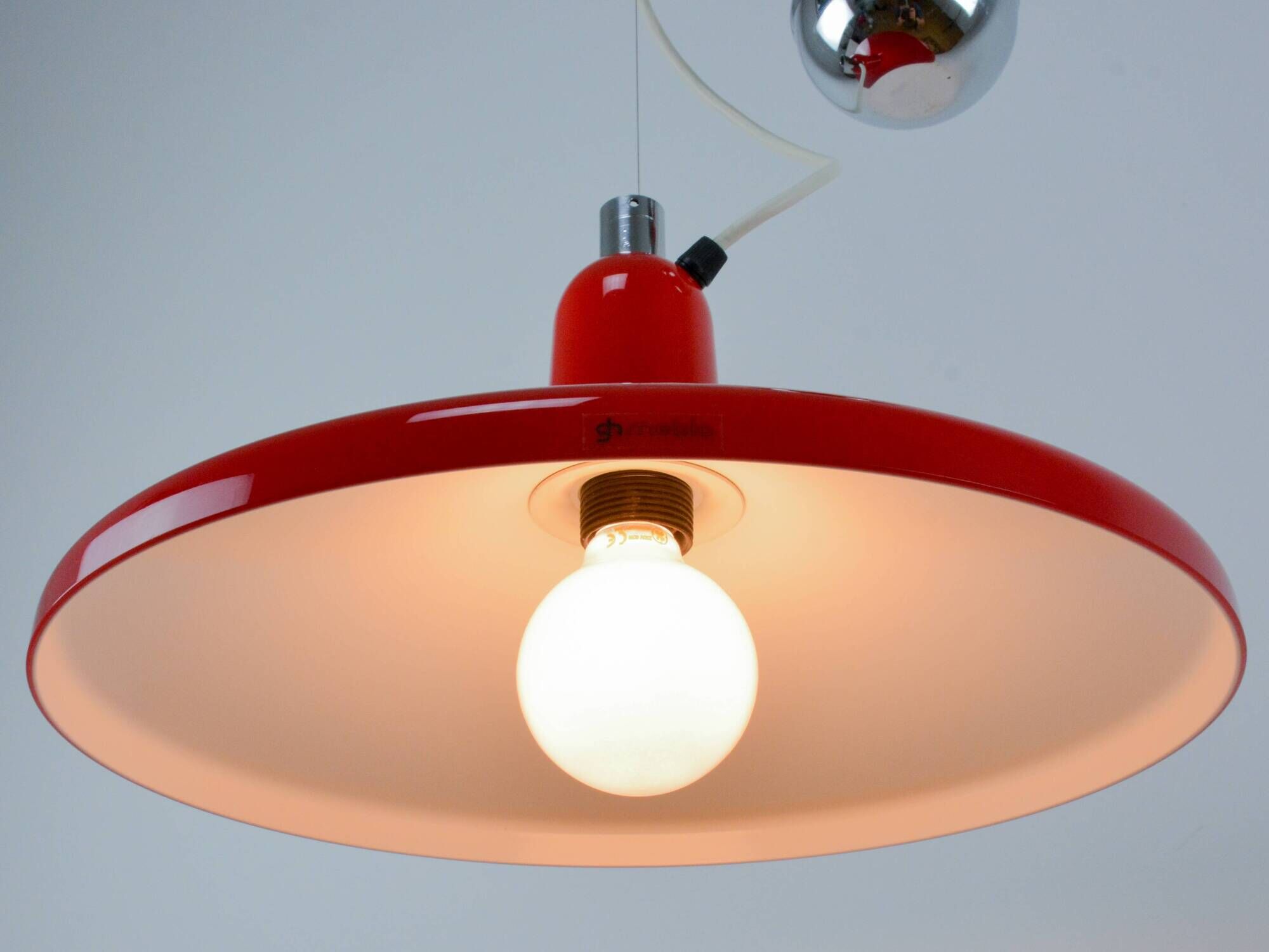 Vintage Red Meblo Manta Pendant Lamp