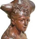 Sculpture en Bronze intitulée « La Brunetta »
