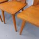 Set of 4 vintage brutalist wooden chairs from the 60s