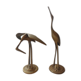 Couple de héron laiton