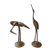 Couple de héron laiton