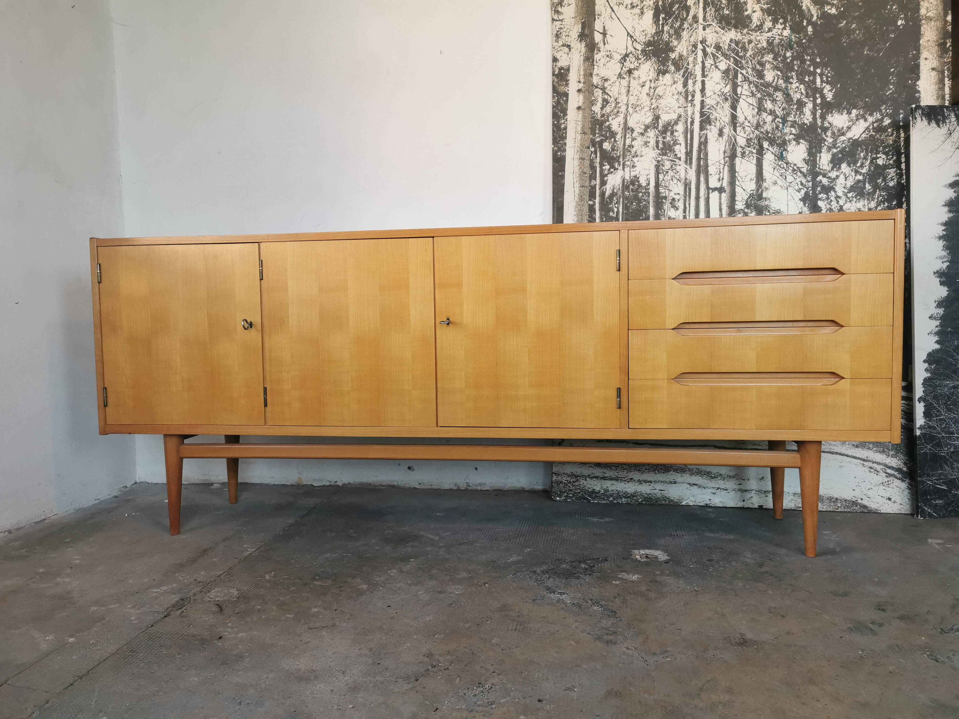 Sideboard in blond wood, 1970