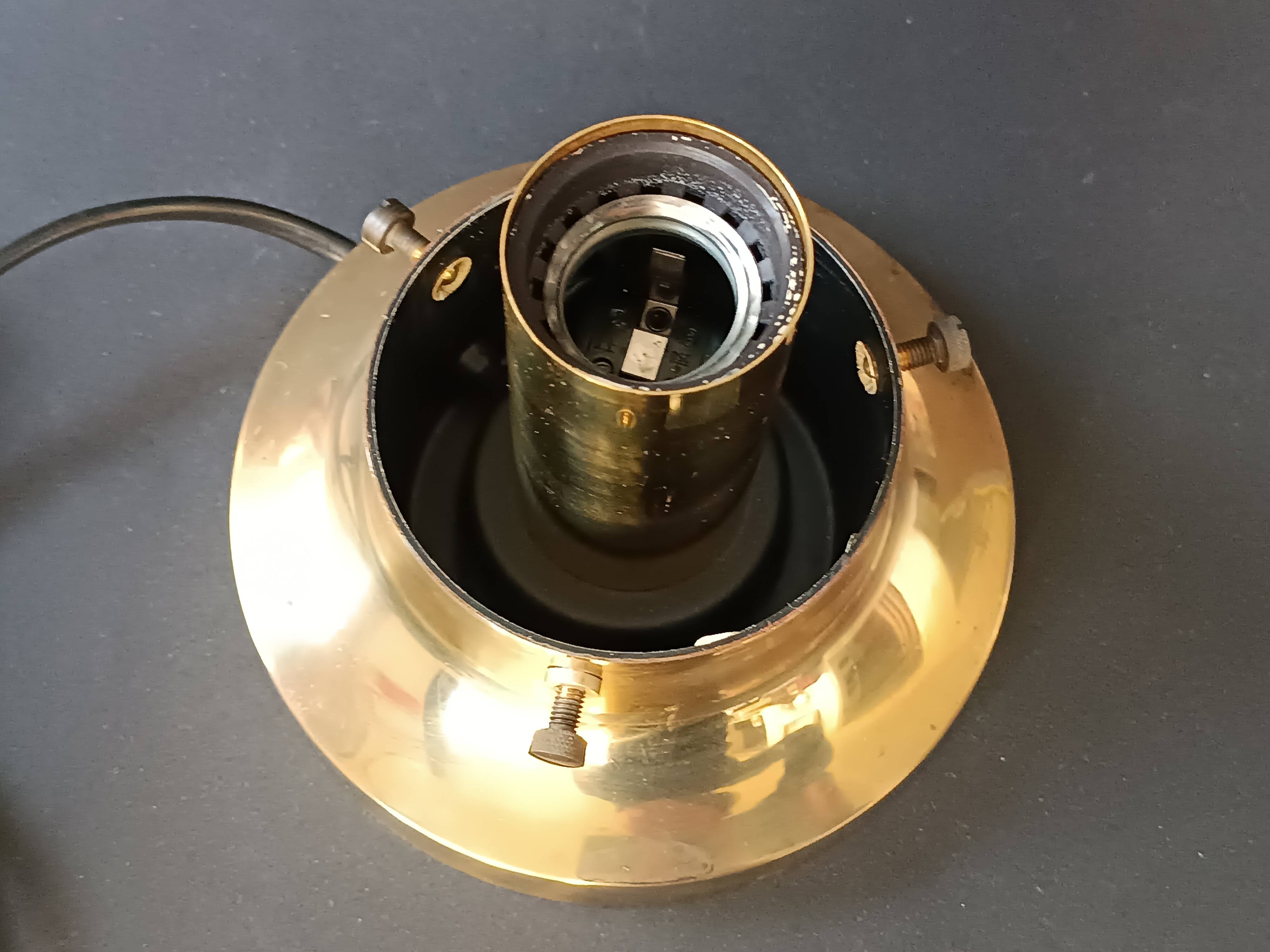 Vintage Limburg table lamp in bubbled glass and brass base