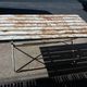 Folding garden table in steel in its juice around 1950