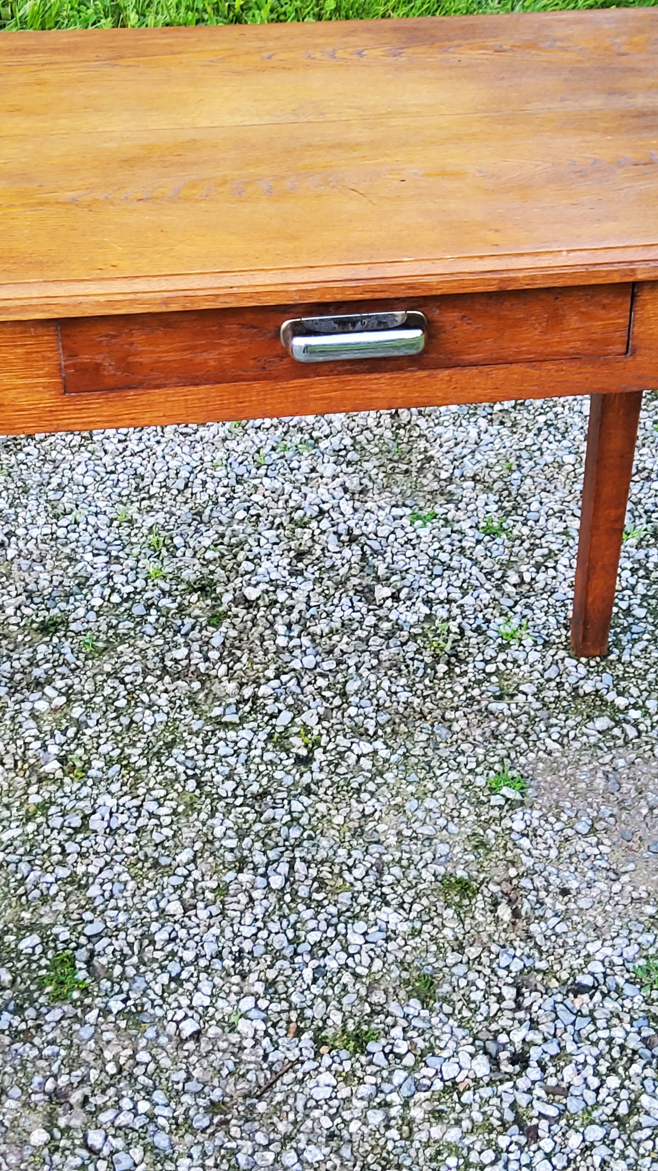 Oak writing table with spindle legs, early 20th century