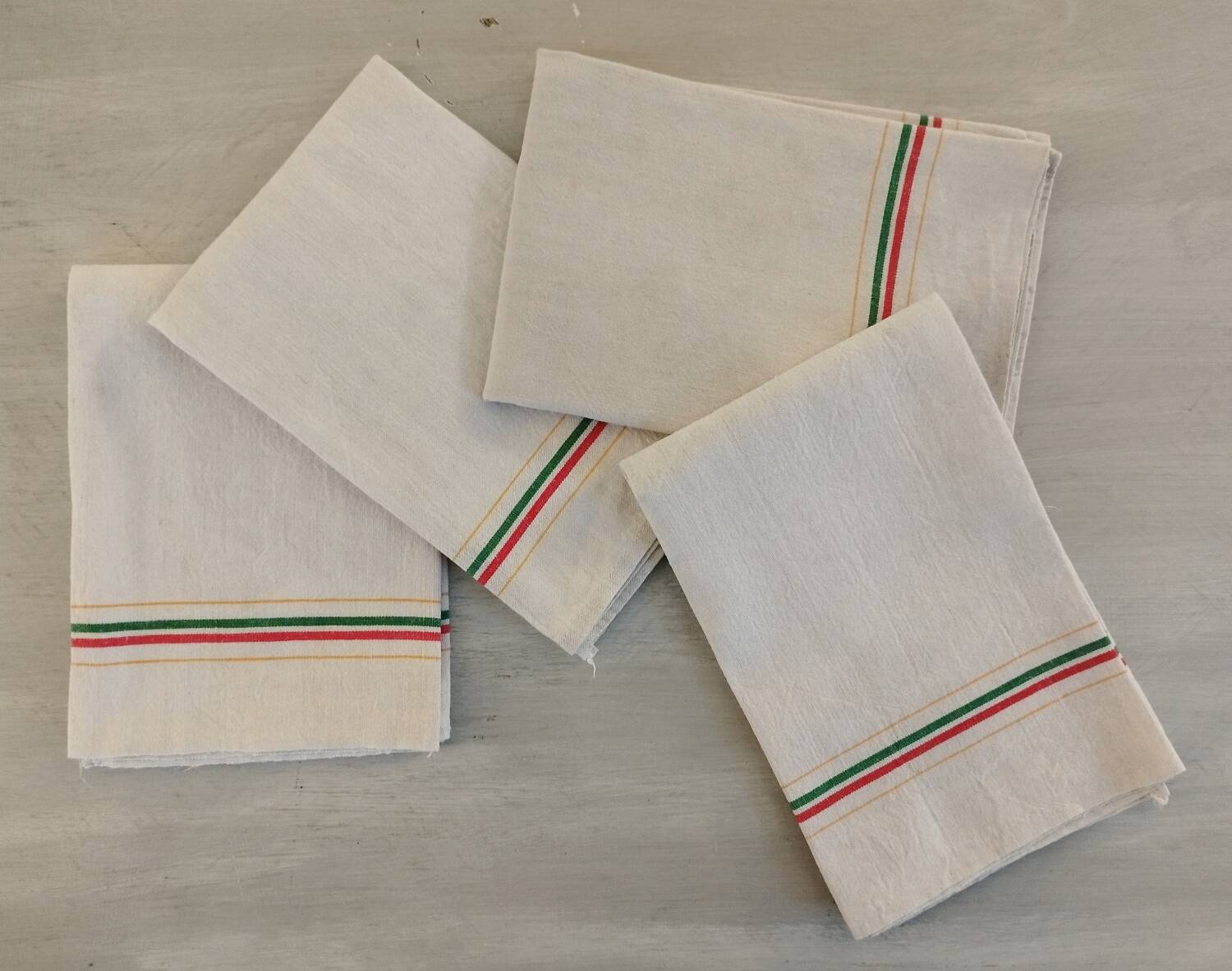 Old Métis Cotton Linen Tea Towels Made in France