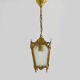 Old lantern with 4 faces in glass, chandelier in gilded bronze and glass, year 60