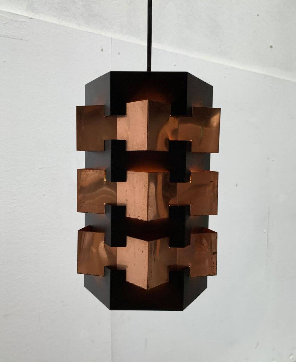Danish copper pendant light from the mid-century by Lyfa, 1960s.