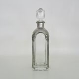 Magnificent crystal and silver-plated metal carafe bottle.
