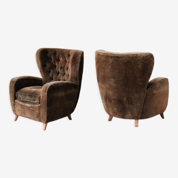 Paire de fauteuils italiens du milieu du siècle