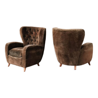 Pair of mid-century italian armchairs