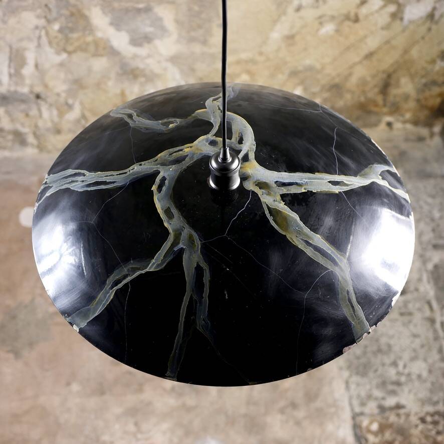 Hand-painted metal galaxy pendant light, 1980s