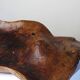 Large monoxyl bowl in dark raw olive wood from the 50s