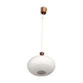 Suspension Scandinavian design teak opaline Louis Kalff for vintage Philips