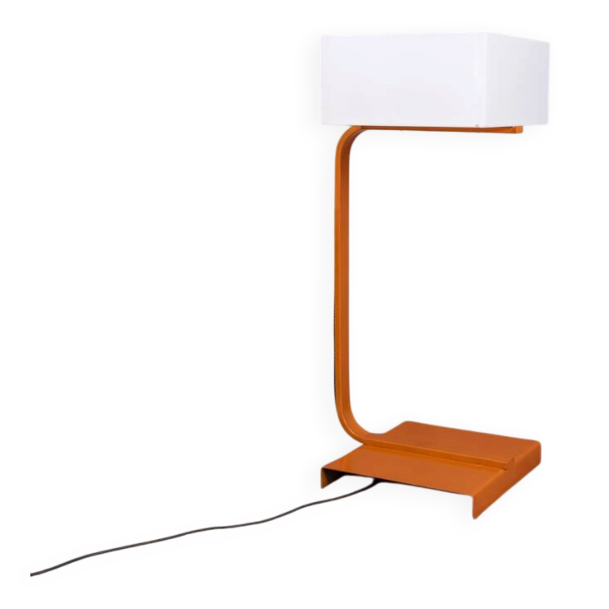 Vintage Space Age Italian Orange Metal and Acrylic Glass Floor Lamp, 1970s