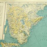 Carte vintage Islande Groenland Canada 1968