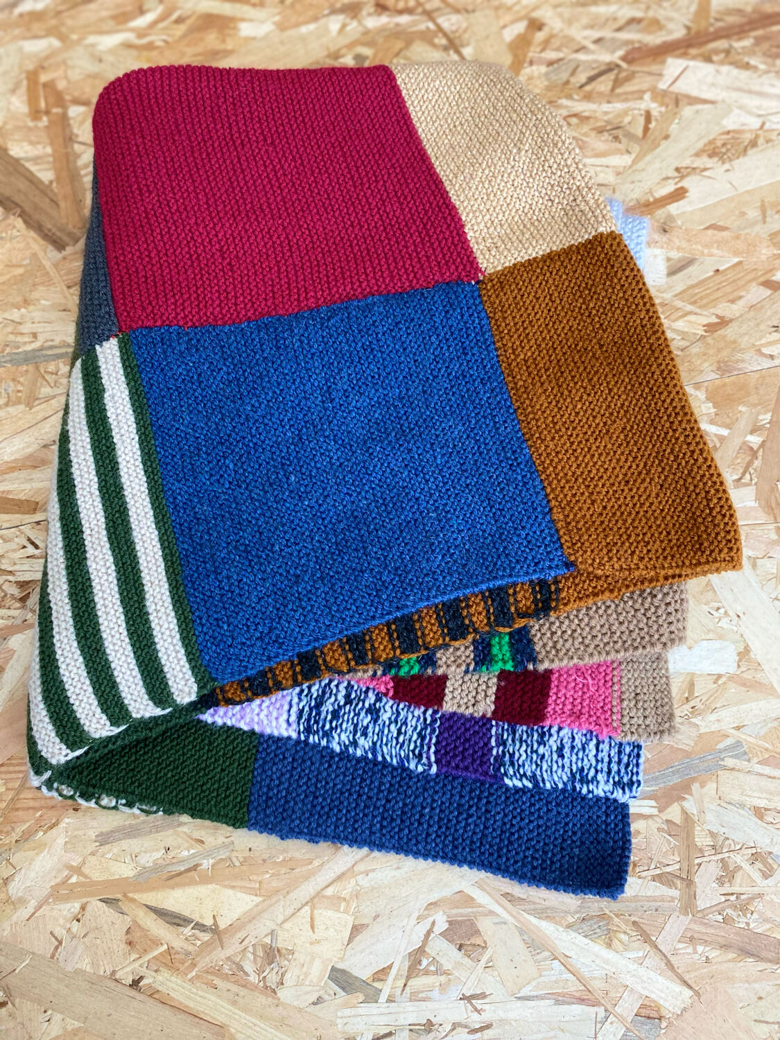 Wool patchwork plaid