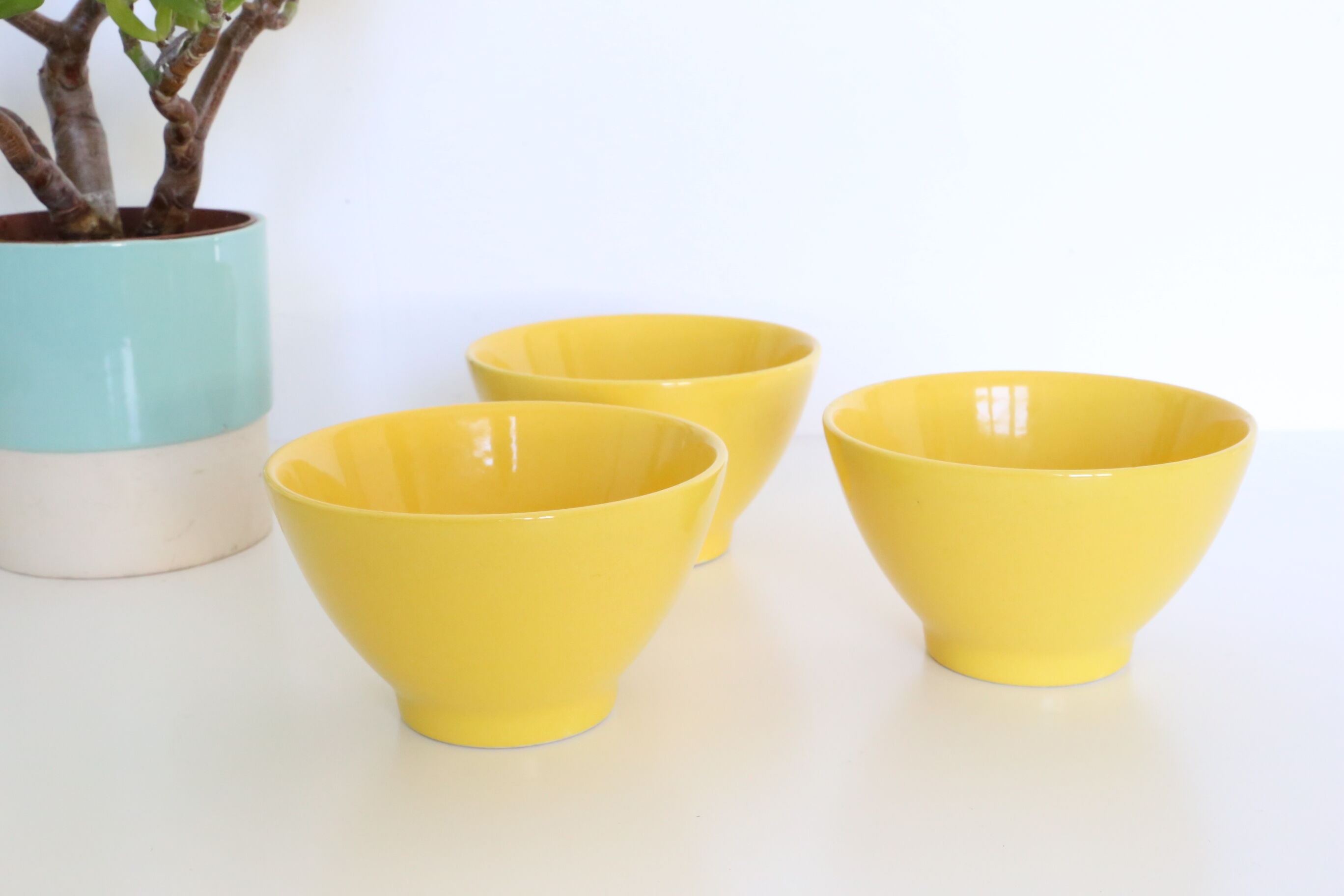 6 yellow bowls Moulin des Loups