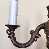 bronze 3-light chandelier, rococo style desk lamp