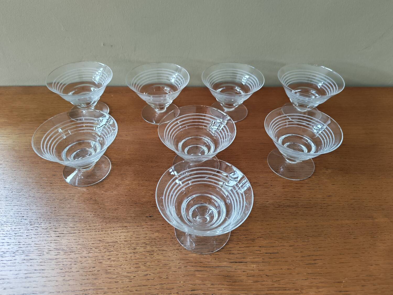 Set of 8 Art Deco champagne glasses