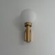 Large minimalist cinema wall light in opal glass and heavy brass, 1960s, Germany