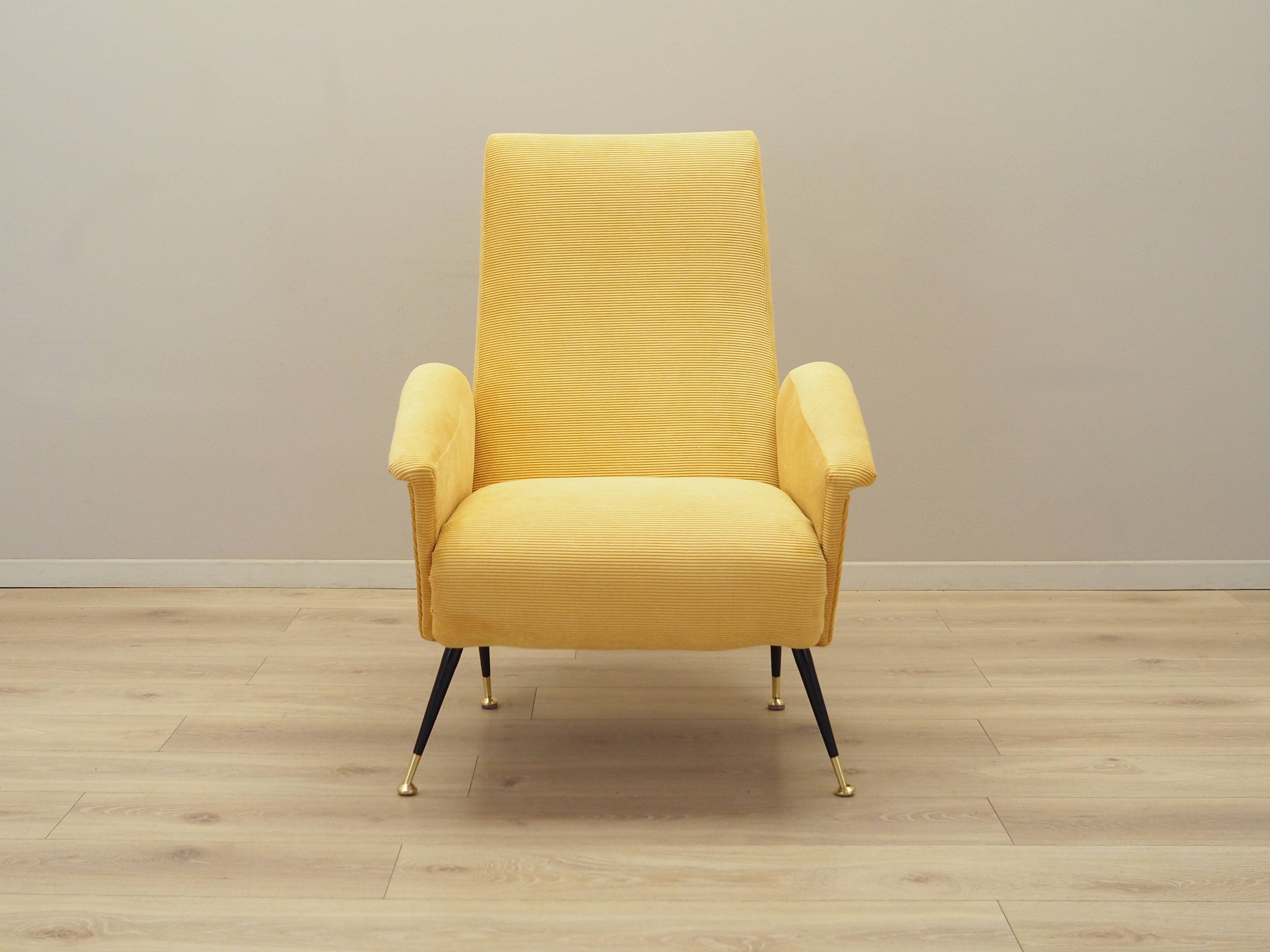 Yellow armchair, Italian design, 1970s, production: Italy