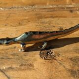 Crocodile en laiton doré