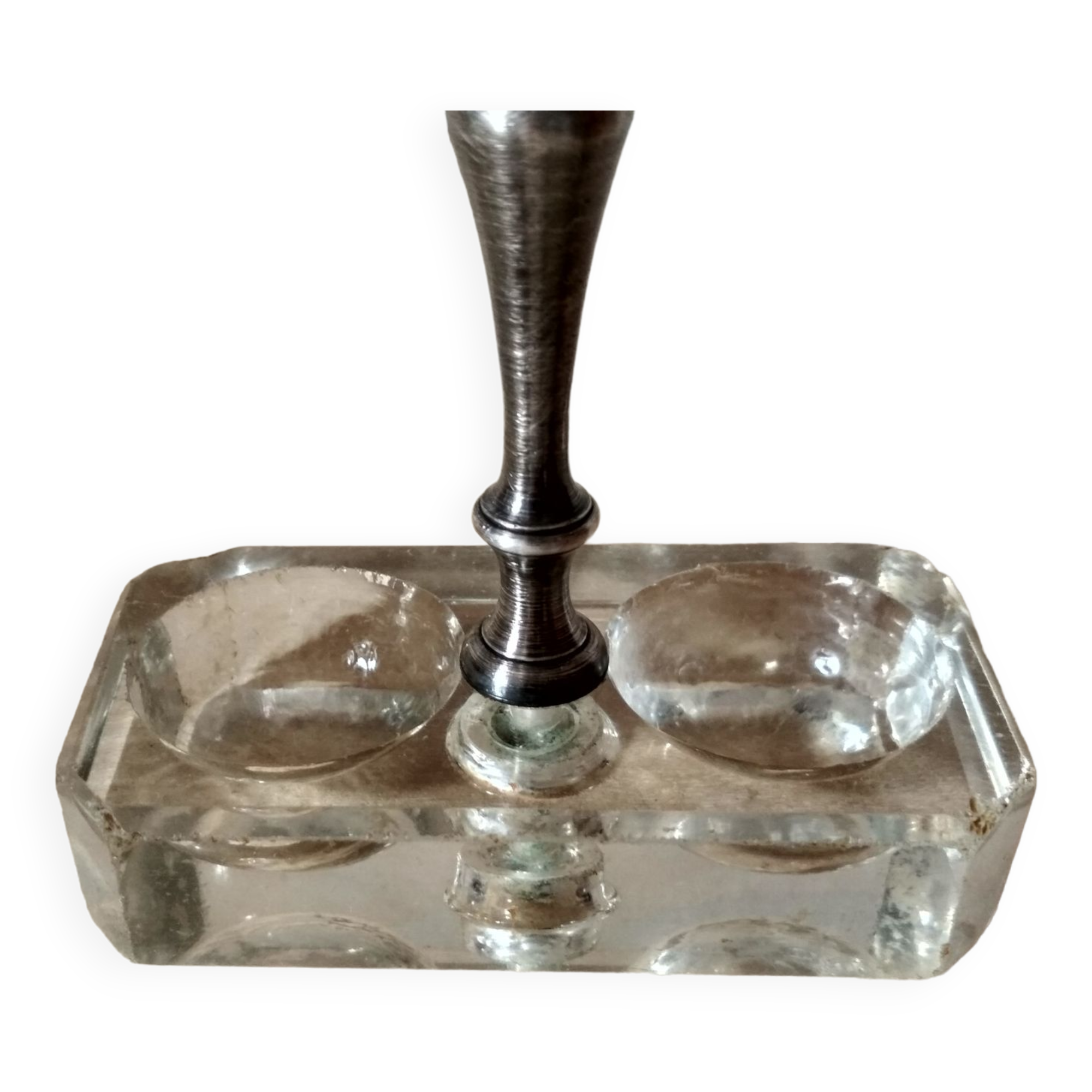 Set De 2 Salerons En Verre Avec Leur Petite Pelle – Service Vintage