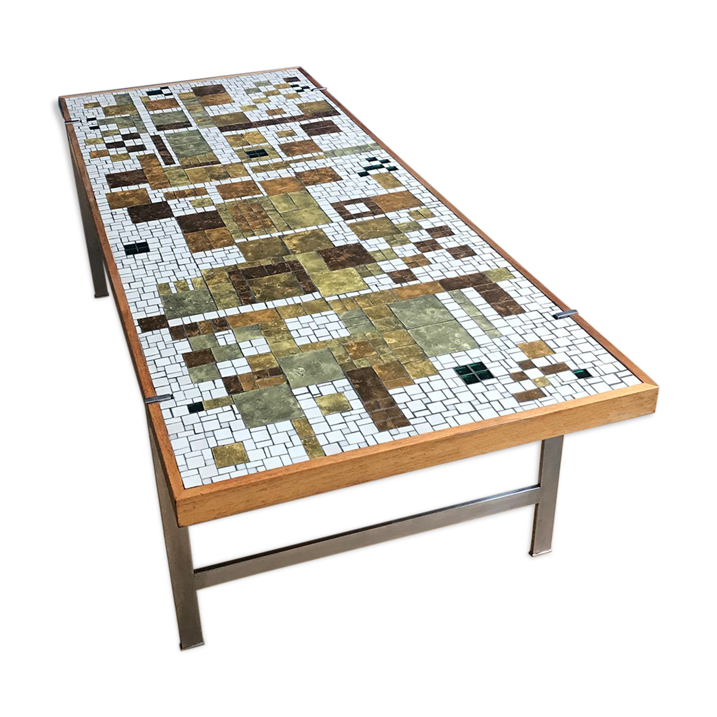 Mid-century rectangular glass mosaic coffee table by Berthold Müller for Oerlinghausen
