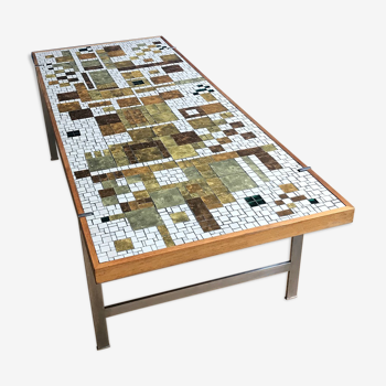 Mid-century rectangular glass mosaic coffee table by Berthold Müller for Oerlinghausen