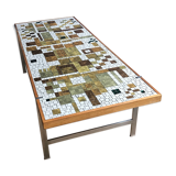 Mid-century rectangular glass mosaic coffee table by Berthold Müller for Oerlinghausen