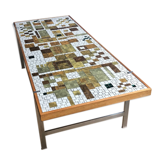 Mid-century rectangular glass mosaic coffee table by Berthold Müller for Oerlinghausen