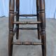 Chaise de bar en bois sculpté vintage : tabouret haut de ferme des années 1970