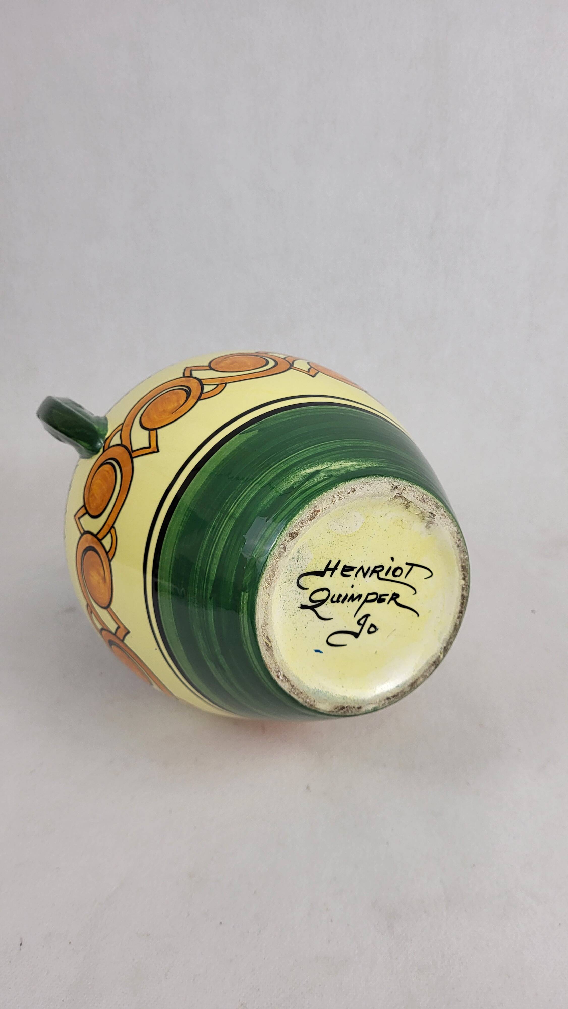 Quimper Henriot ceramic vase