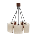 Chandelier design vintage Scandinavian teak year 60