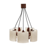 Chandelier design vintage Scandinavian teak year 60