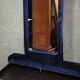 Dressing table / Art Deco furniture with mirror – Blue velvet – 1930s/40s