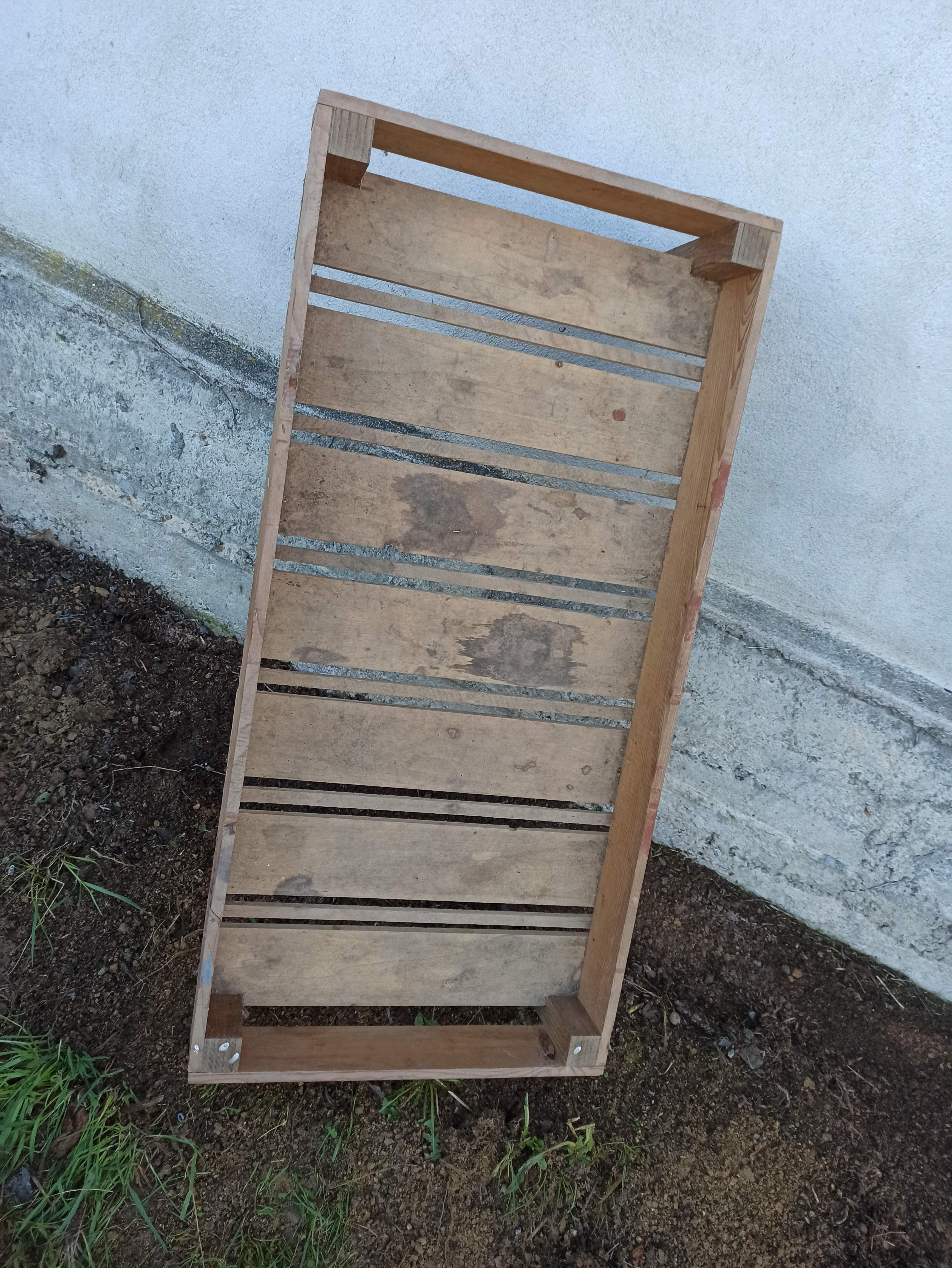 Set of four wooden shelves crate boxes