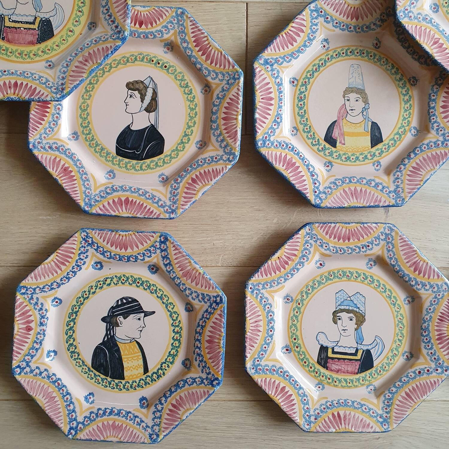 18 Henriot Quimper plates